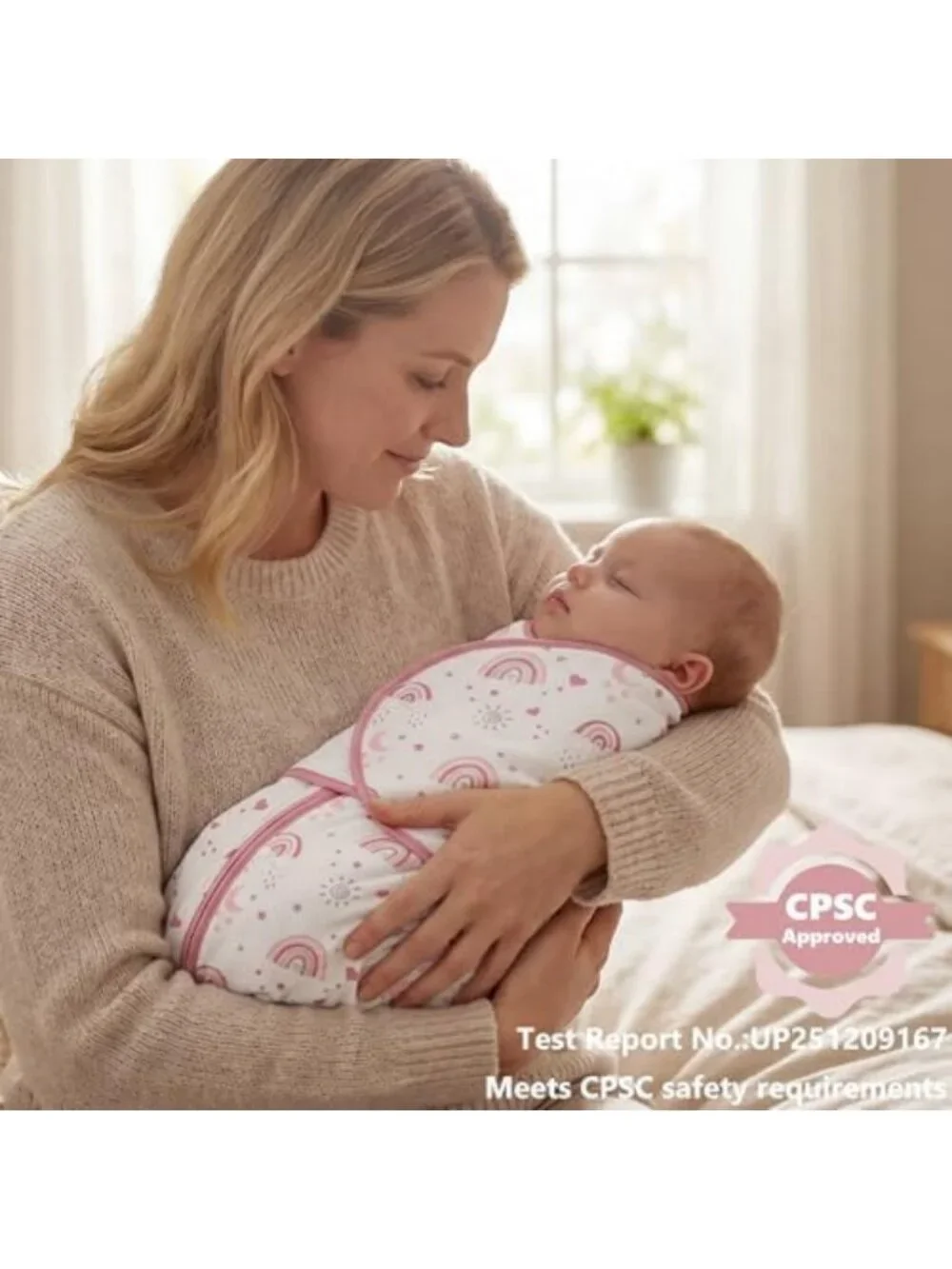 Cozy Cotton Baby Swaddle Sleep Sack 3-6 Months | Soft Newborn Swaddles